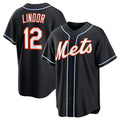 New York Mets #12 Francisco Lindor 2026 Black BUTLER Out Stitched Jersey