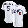 Los Angeles Dodgers #5 Freddie Freeman White BUTLER 2026 Gold Collection Authentic Jersey