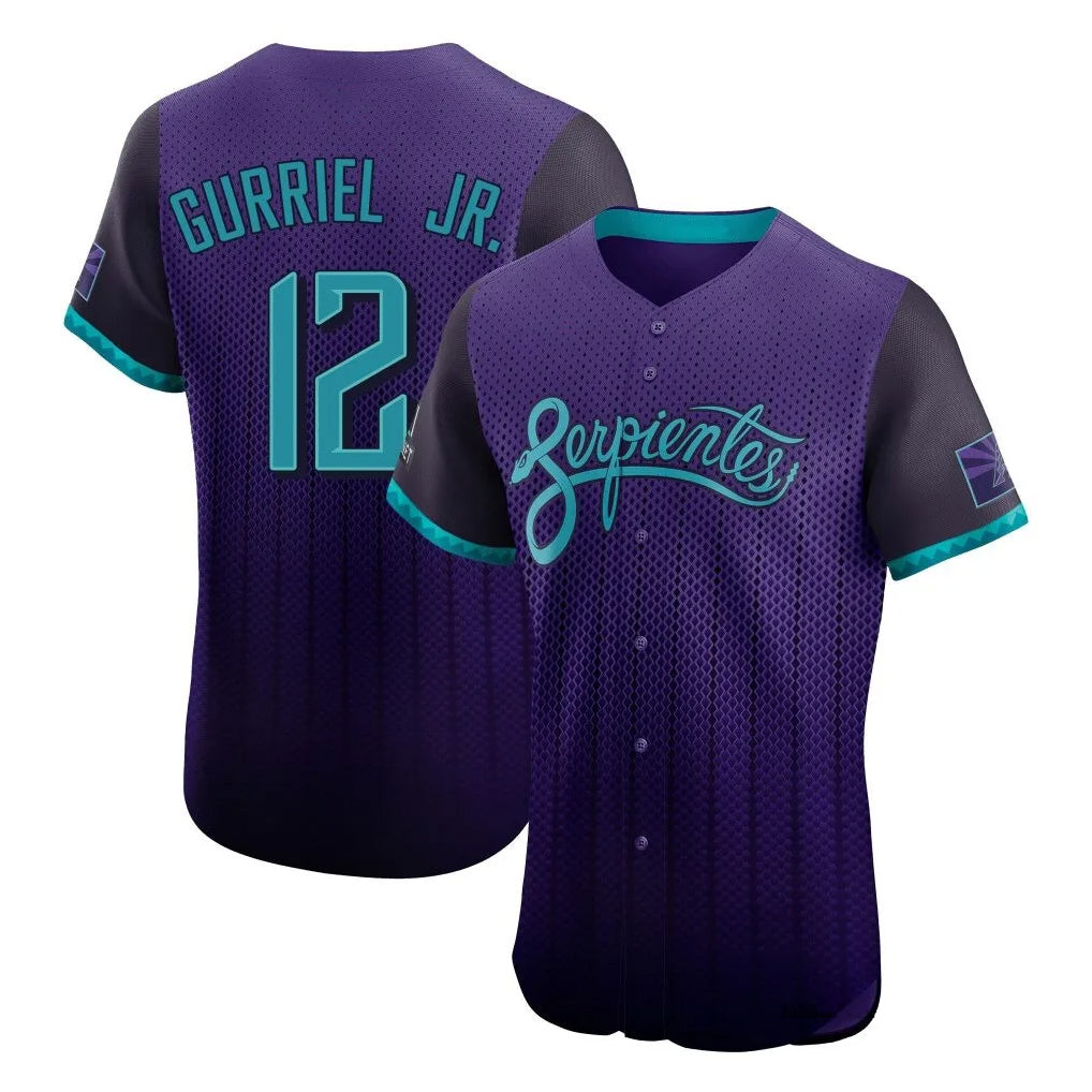 Arizona Diamondbacks #12 Lourdes Gurriel Jr Player Purple BUTLER City Connect Limited Elite Home Game Stitched Jerseys