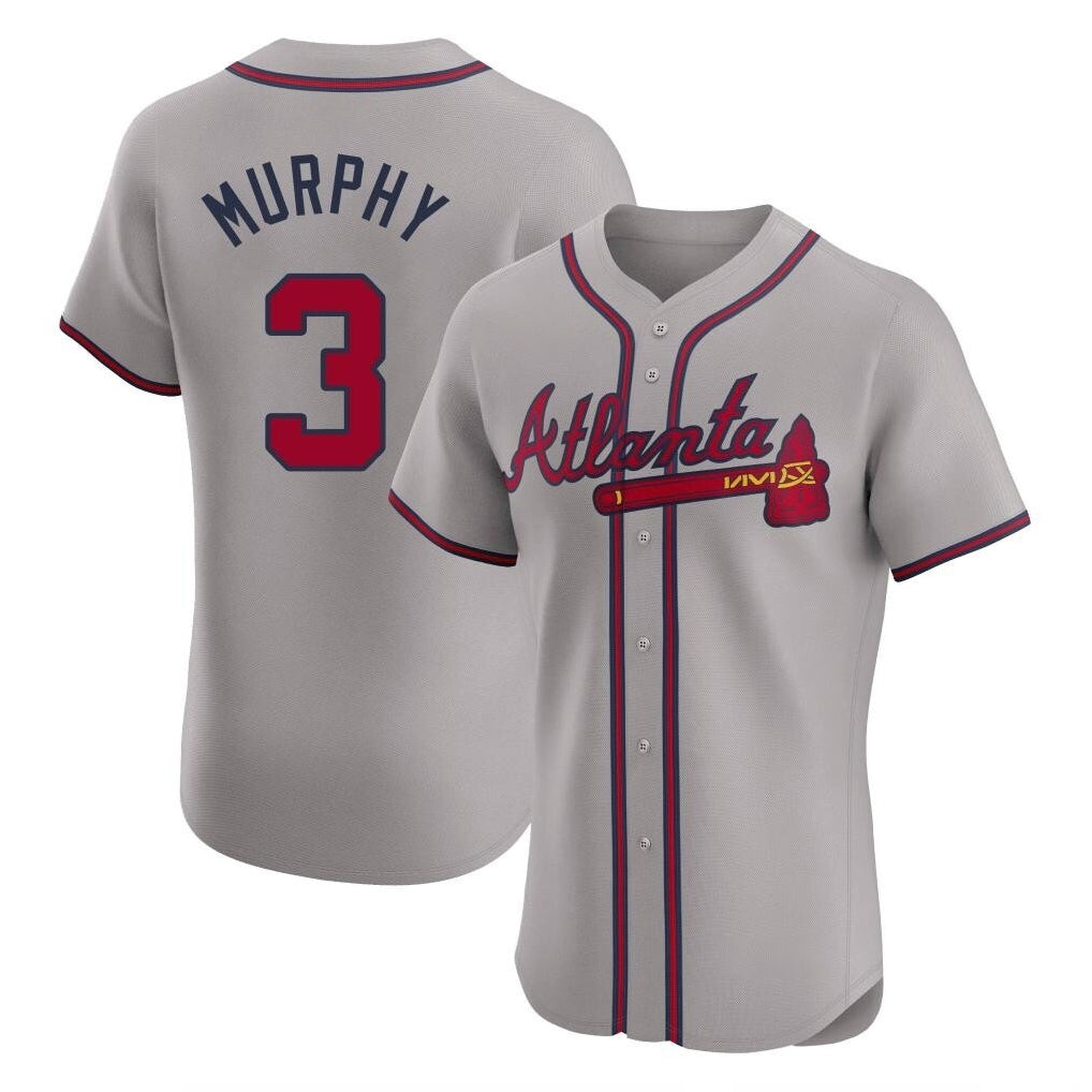 Atlanta Braves #3 Dale Murphy Player Gray BUTLER Limited Elite Home Game Stitched Jerseys