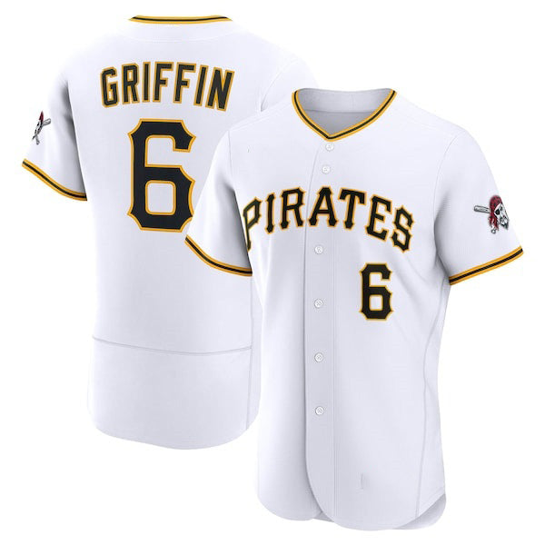 Pittsburgh Pirates #6 Konnor Griffin White BUTLER Home Authentic Jersey