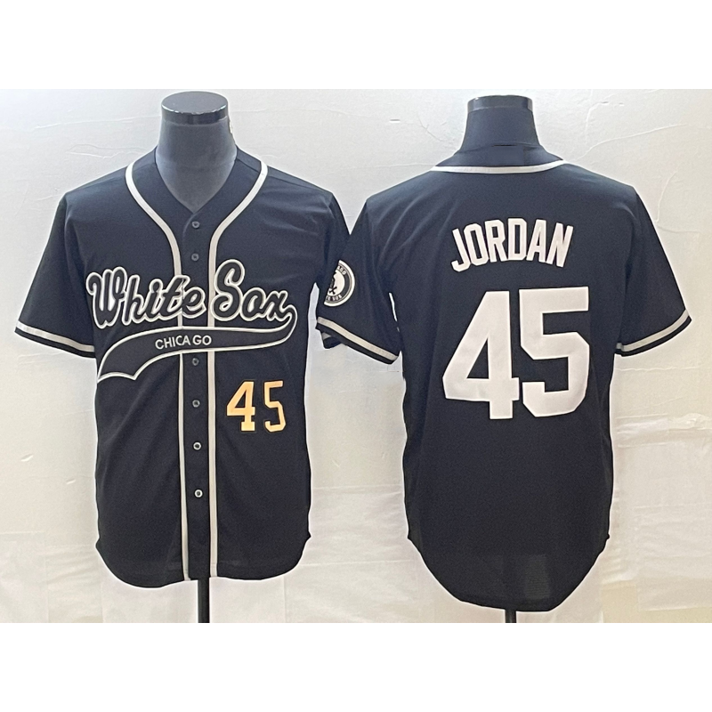 Chicago White Sox #45 Michael Jordan Number Black BUTLER Cool Base Stitched Jersey