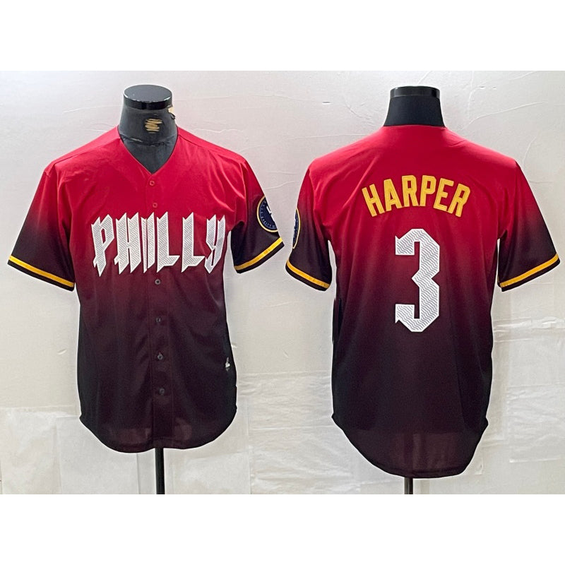 Philadelphia Phillies #3 Bryce Harper Red BUTLER 2024 City Cool Base Jersey