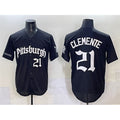 Pittsburgh Pirates #21 Roberto Clemente Black BUTLER 'Gothic Steel City Edition' Vapor Limited Stitched Jersey
