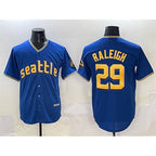 Seattle Mariners #29 Cal Raleigh Royal BUTLER City Connect Cool Base Stitched Jersey