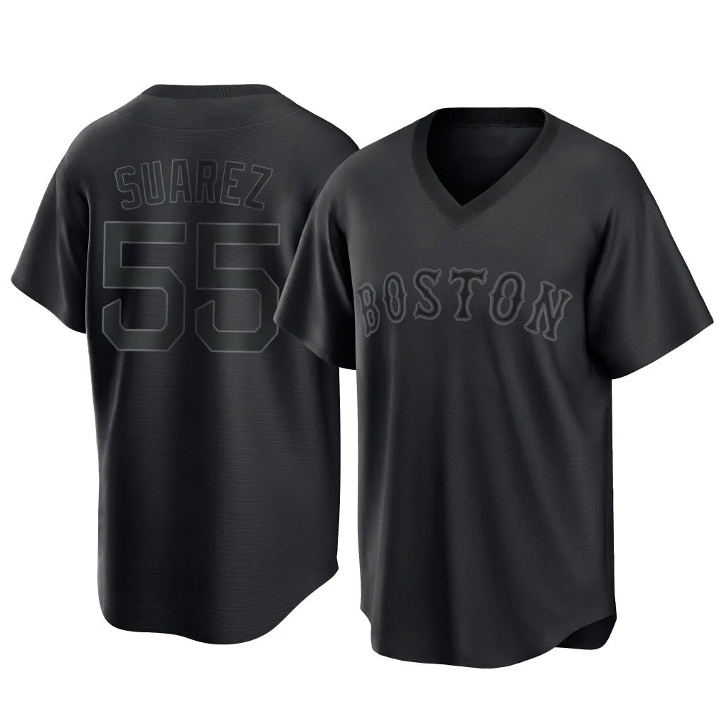 Boston Red Sox #55 Ranger Suarez Player Black BUTLER T-shirt Home Game Stitched Jerseys