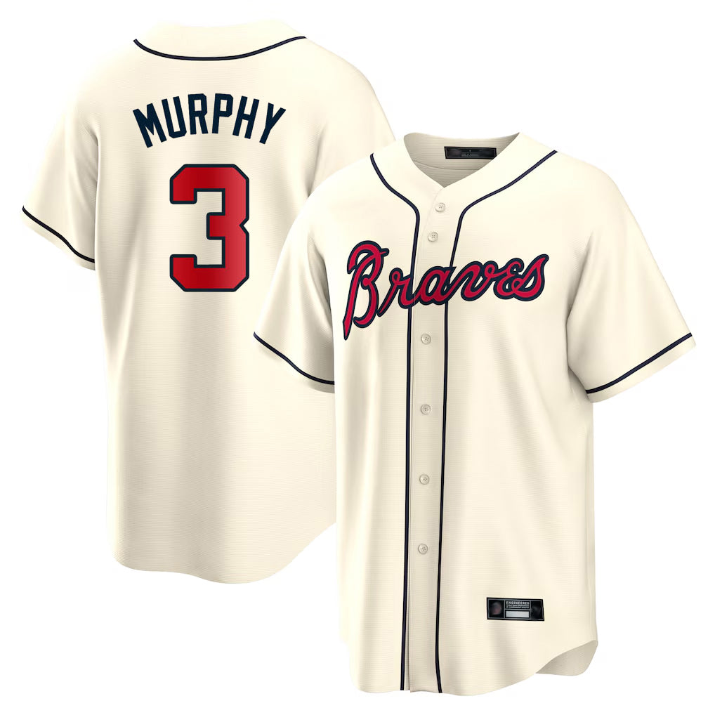 Atlanta Braves #3 Dale Murphy Player Cream BUTLER Home Game Stitched Jerseys
