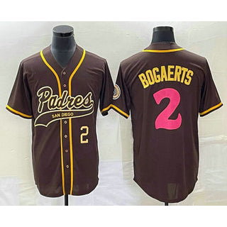San Diego Padres #2 Xander Bogaerts Number Brown BUTLER NEW 2023 City Connect Cool Base Stitched Jersey