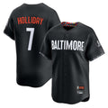 Baltimore Orioles #7 Jackson Holliday Player Black BUTLER City Connect Limited Home Game Stitched Jerseys