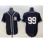 New York Yankees #99 Aaron Judge No Name Black White BUTLER Cool Base Stitched Jersey