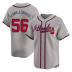 Atlanta Braves #56 Spencer Schwellenbach Player Gray BUTLER Limited Home Game Stitched Jerseys