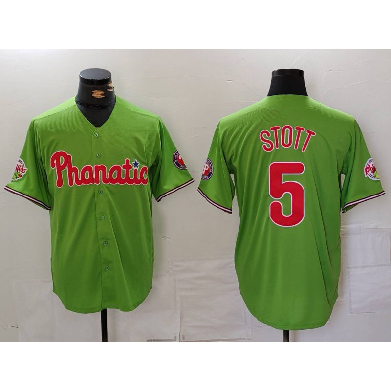 Philadelphia Phillies #5 Bryson Stott Green BUTLER With Patch Stitched Cool Base Jersey
