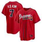 Atlanta Braves #7 Ha-Seong Kim Player Red BUTLER Home Game Stitched Jerseys