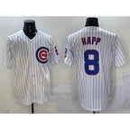 Chicago Cubs #8 Ian Happ White BUTLER Cool Base Stitched Jersey