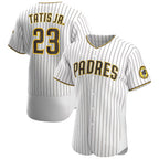 San Diego Padres #23 Fernando Tat¨ªs Jr. White-Brown BUTLER Home Authentic Player Jersey