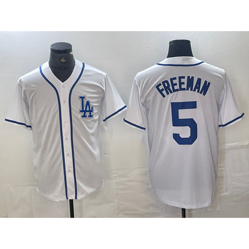 Los Angeles Dodgers #5 Freddie Freeman White BUTLER Cool Base Stitched Jersey