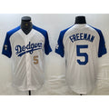 Los Angeles Dodgers #5 Freddie Freeman Number White Blue BUTLER Fashion Stitched Cool Base Limited Jersey 3