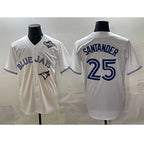 Toronto Blue Jays #25 Anthony Santander White BUTLER 2025 World Series Home Cool Base Stitched Jersey