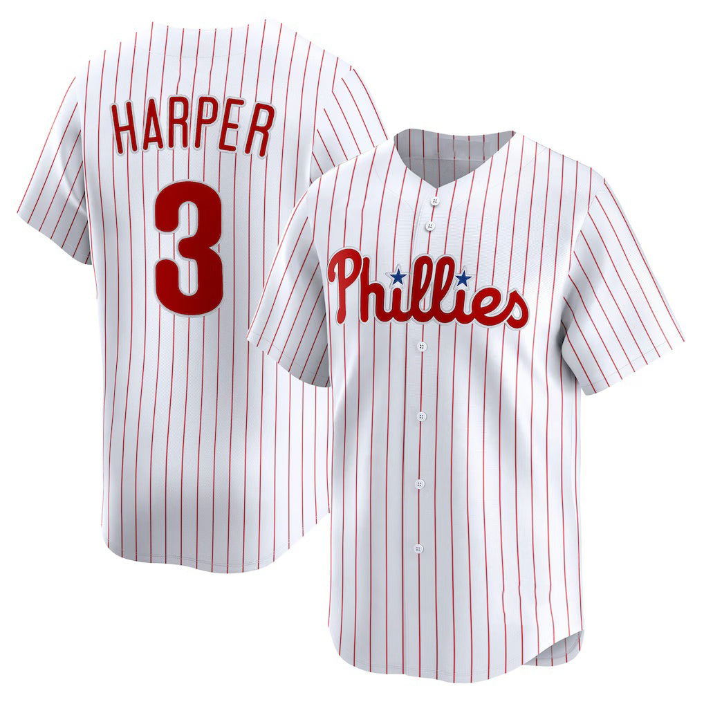 Philadelphia Phillies #3 Bryce Harper White BUTLER Home Limited Player Jersey