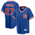 Chicago Cubs #27 Seiya Suzuki Player Royal BUTLER T-shirt Cooperstown Collection Limited Stitched Jerseys
