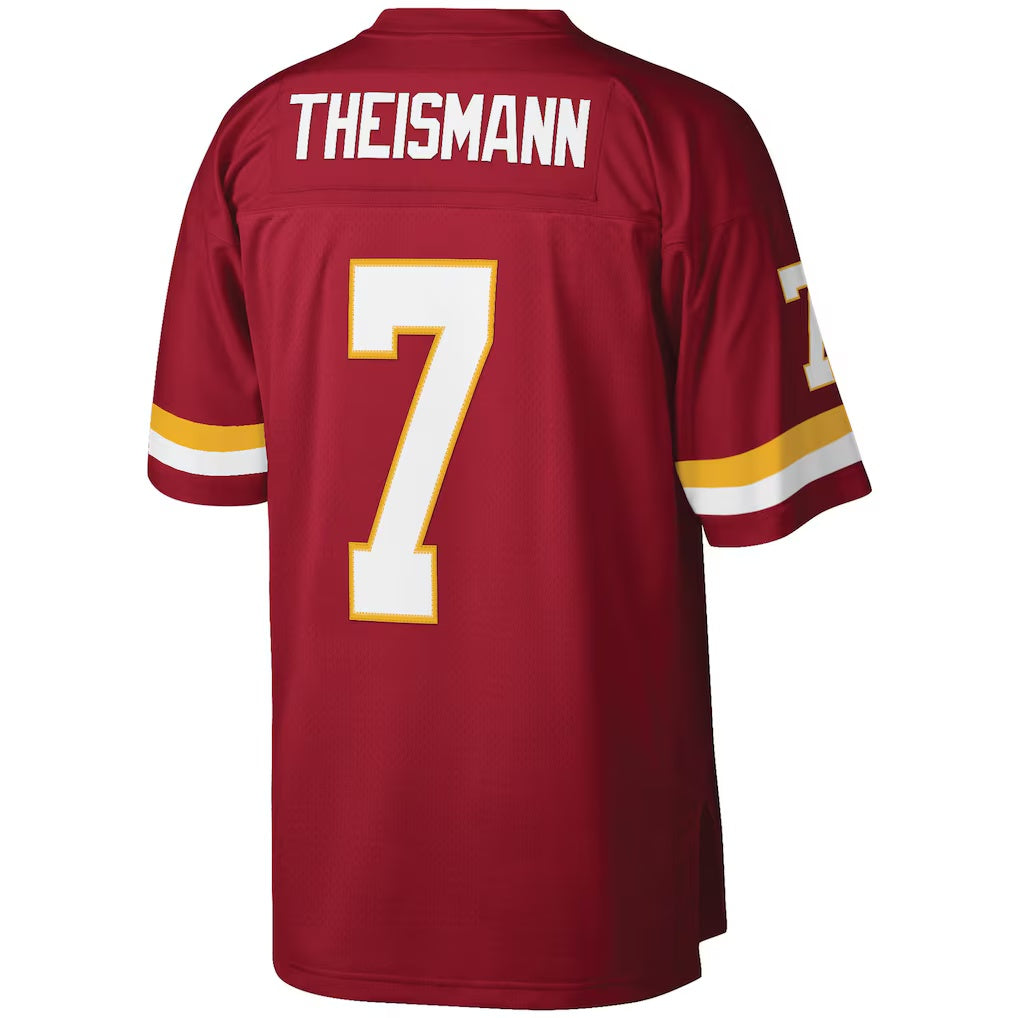 W.Football Team #7 Joe Theismann Mitchell & Ness Burgundy BUTLER Legacy Replica Jersey