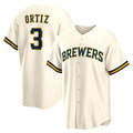 Milwaukee Brewers #3 Joey Ortiz White BUTLER Home Replica Jersey