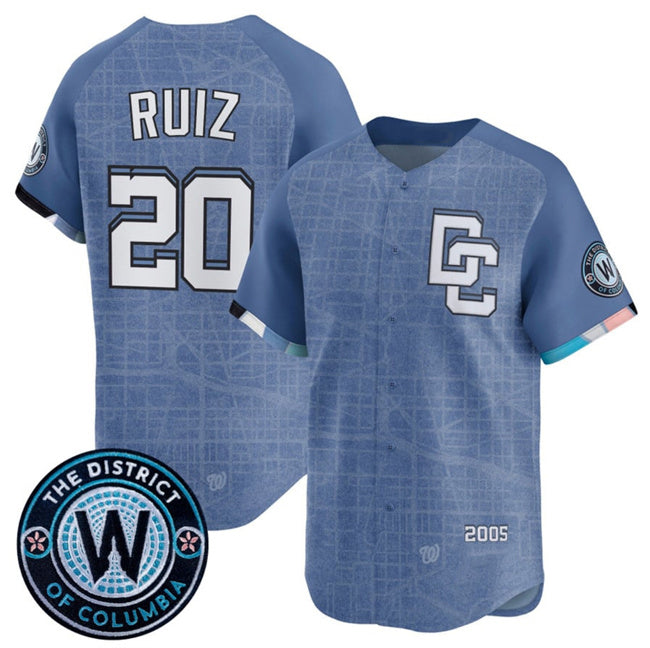 Washington Nationals #20 Keibert Ruiz Blue BUTLER 2025 City Connect Limited Stitched Jersey
