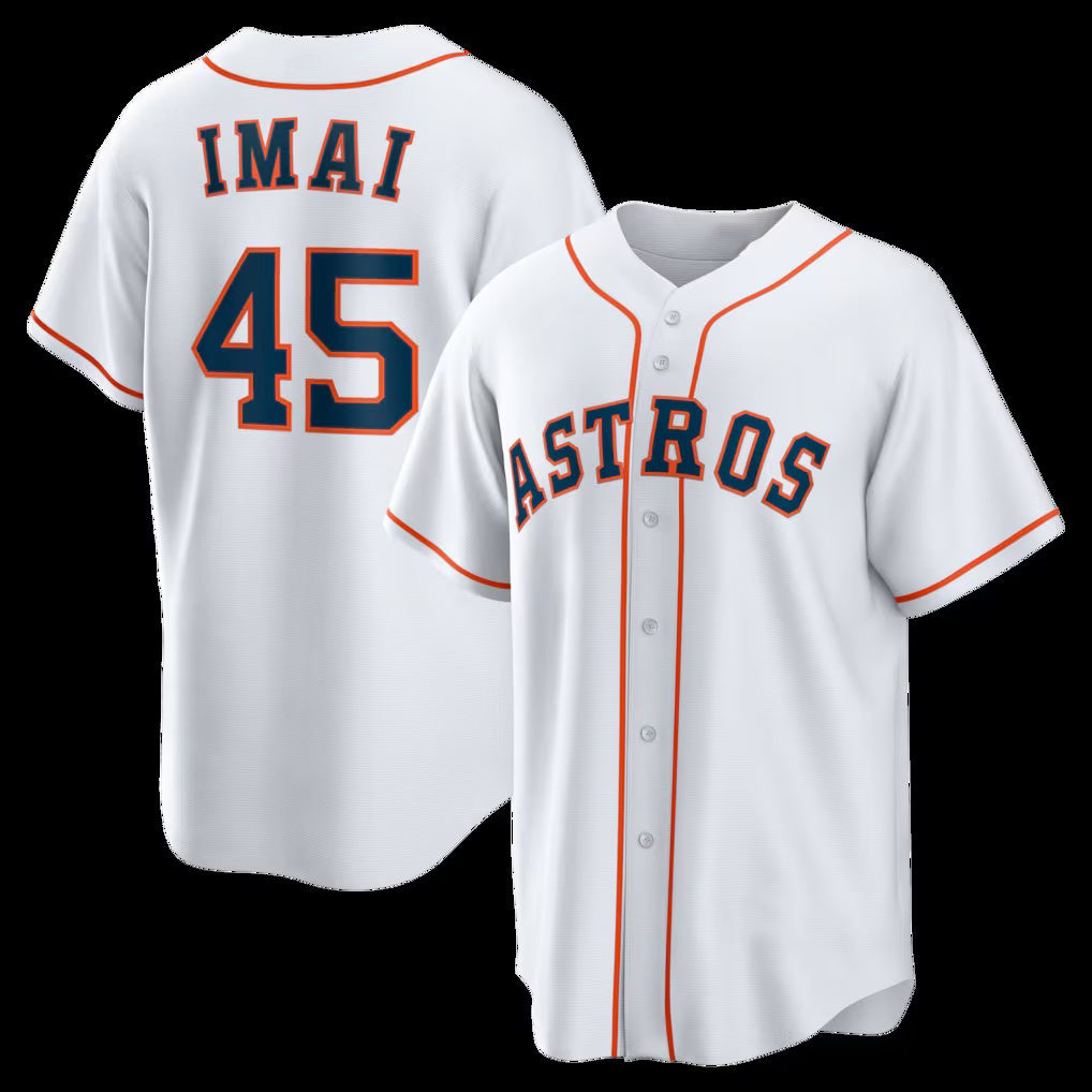 Houston Astros #45 Tatsuya Imai White BUTLER Home Replica Jersey