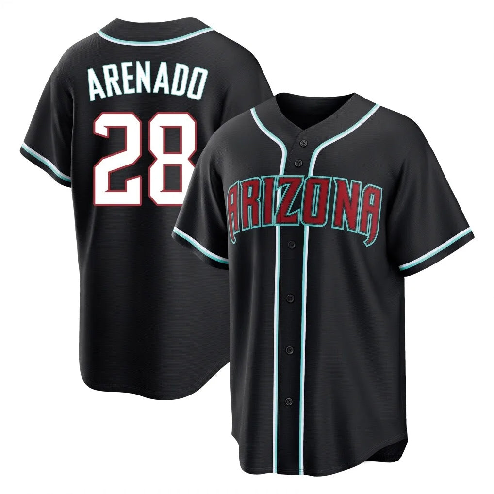 Arizona Diamondbacks #28 Nolan Arenado Player Black BUTLER Home Game Stitched Jerseys