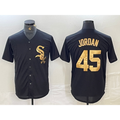 Chicago White Sox #45 Michael Jordan Black Gold BUTLER Cool Base Stitched Jersey