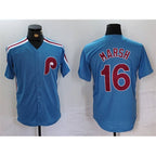 Philadelphia Phillies #16 Brandon Marsh Blue BUTLER Cool Base Stitched Jersey