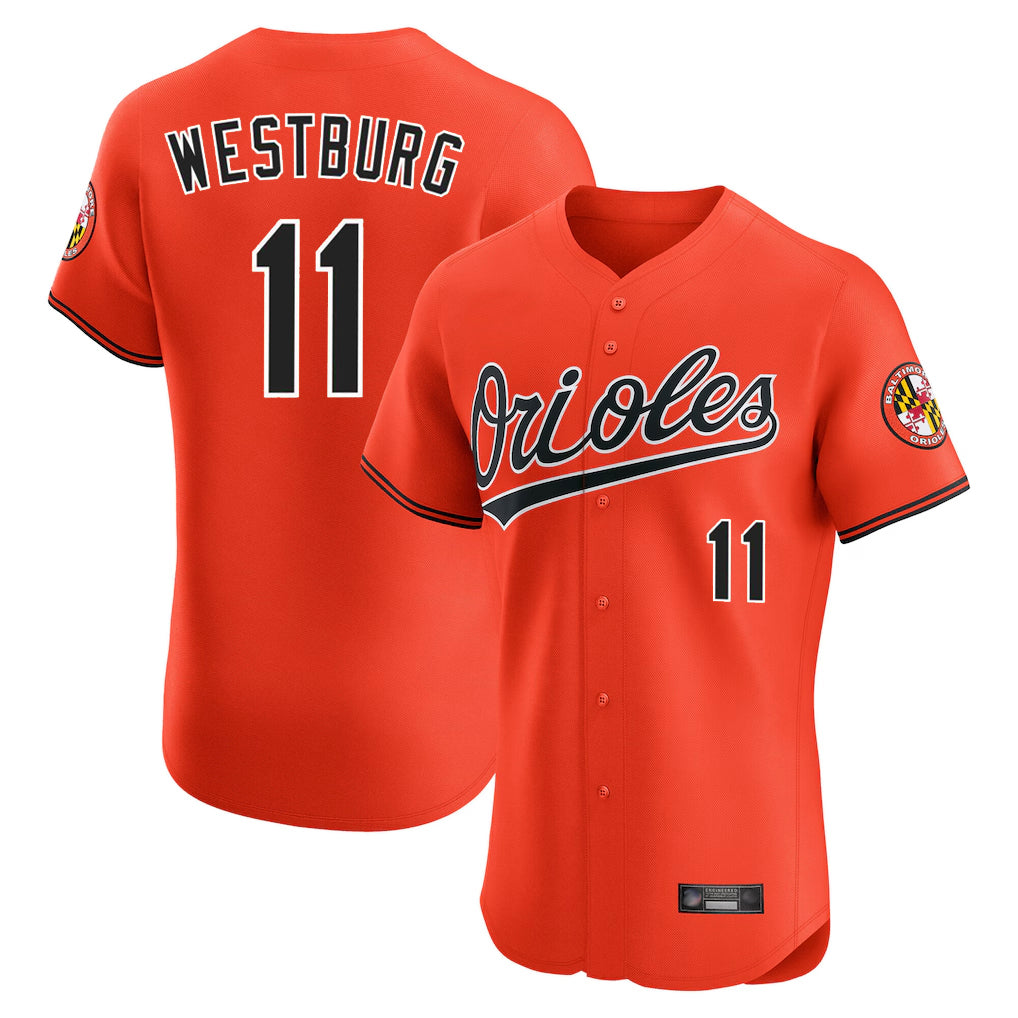 Baltimore Orioles #11 Jordan Westburg Player Orange BUTLER Limited Elite Home Game Stitched Jerseys