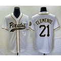 Pittsburgh Pirates #21 Roberto Clemente White BUTLER Cool Base Stitched Jersey