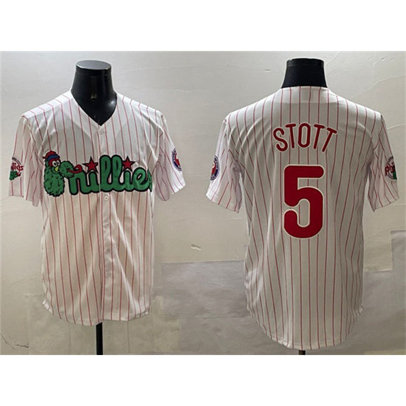 Philadelphia Phillies #5 Bryson Stott White BUTLER Phanatic Cool Base Stitched Jersey