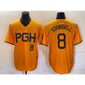 Pittsburgh Pirates #8 Willie Stargell Number Gold BUTLER 2023 City Connect Stitched Jersey 2