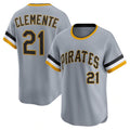 Pittsburgh Pirates #21 Roberto Clemente Gray BUTLER Throwback Cooperstown Collection Limited Jersey