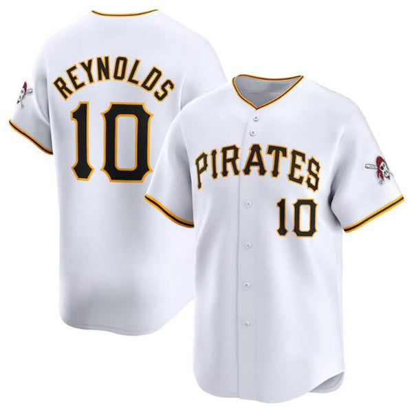 Pittsburgh Pirates #10 Bryan Reynolds White BUTLER Home Limited Stitched Jersey