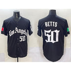 Los Angeles Dodgers #50 Mookie Betts Black BUTLER Mexico 2025 LA Gothic Style With Fernando Patch Vapor Premier Limited Stitched Jersey