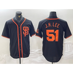 San Francisco Giants #51 Jung Hoo Lee Black BUTLER With SF Stitched Cool Base Jersey