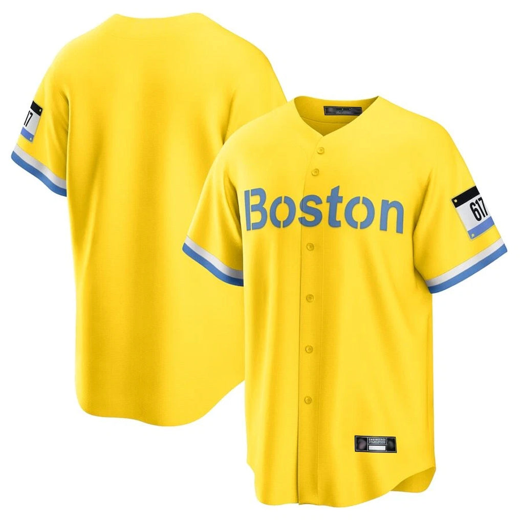 Boston Red Sox Blank Player Yellow BUTLER Home Game Stitched Jerseys