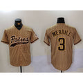 San Diego Padres #3 Jackson Merrill Tan BUTLER 2023 Cool Base Stitched Jerseys
