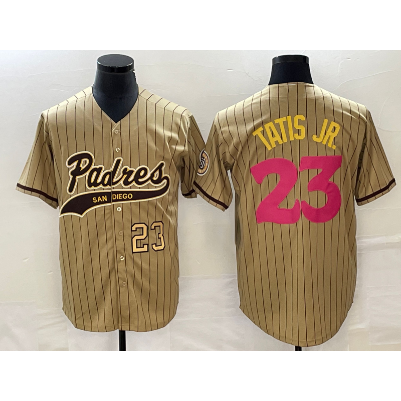 San Diego Padres #23 Fernando Tatis Jr Number Tan BUTLER NEW 2023 City Connect Cool Base Stitched Jersey