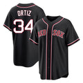Boston Red Sox #34 David Ortiz Player Black BUTLER Out Home Game Stitched Jerseys