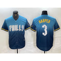 Philadelphia Phillies #3 Bryce Harper Blue BUTLER 2024 City Connect Limited Stitched Jersey