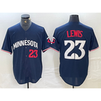 Minnesota Twins #23 Royce Lewis Number 2023 Navy Blue BUTLER Cool Base Stitched Jersey 2