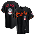 Baltimore Orioles #8 Cal Ripken Player Black BUTLER USA 250 Fourth of July Home Game Stitched Jerseys