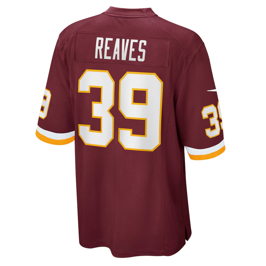W.Football Team #39 Jeremy Reaves Burgundy BUTLER Game Player Jersey
