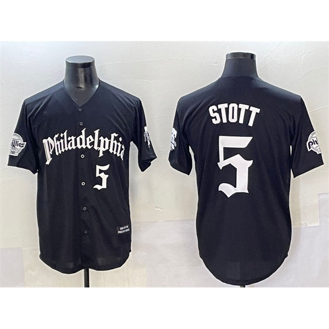 Philadelphia Phillies #5 Bryson Stott Black BUTLER Gothic Vapor Limited Stitched Jersey