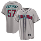 Arizona Diamondbacks #57 Eduardo Rodriguez Player Gray BUTLER Road Home Game Stitched Jerseys
