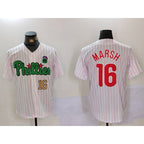 Philadelphia Phillies #16 Brandon Marsh White Green BUTLER Cool Base Stitched Jerseys